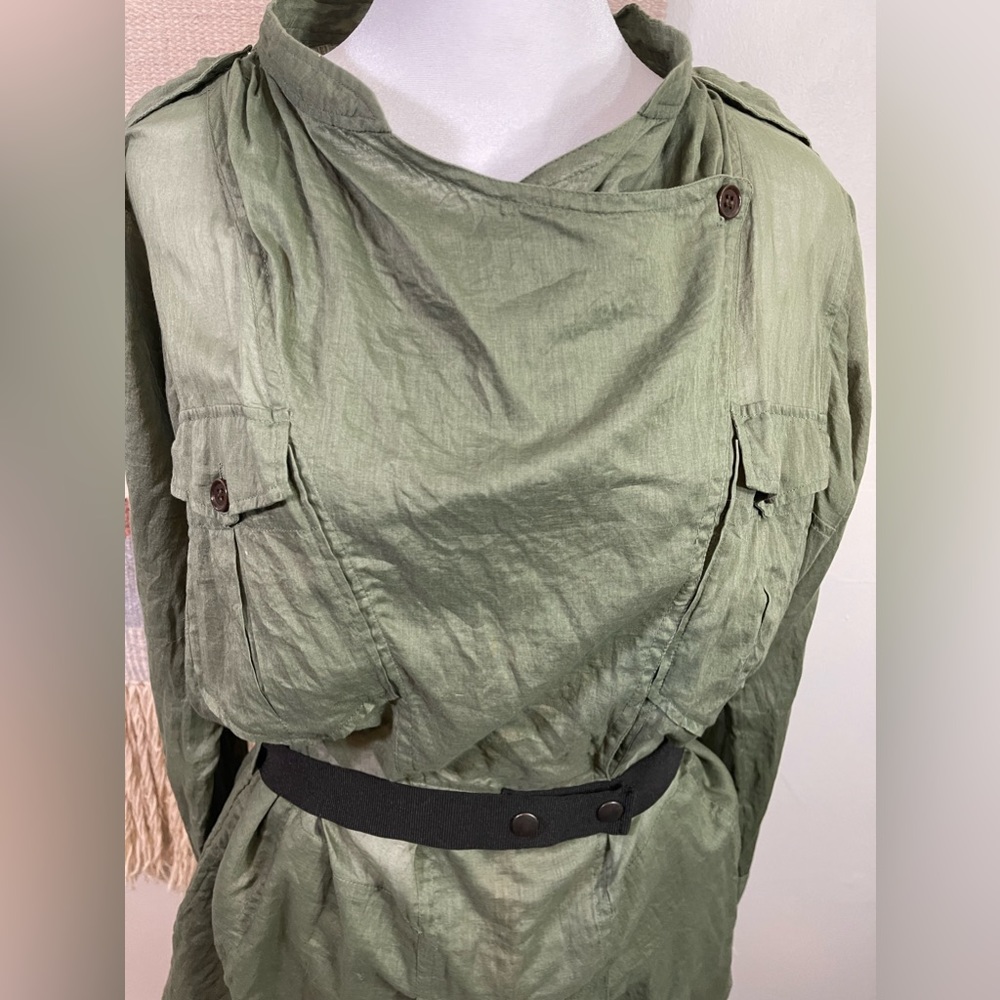 Isabel Marant Etoile Green Crowl Neck Cotton Mini Dress S - Picture 3 of 12